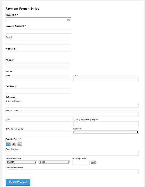 invoice payment example form